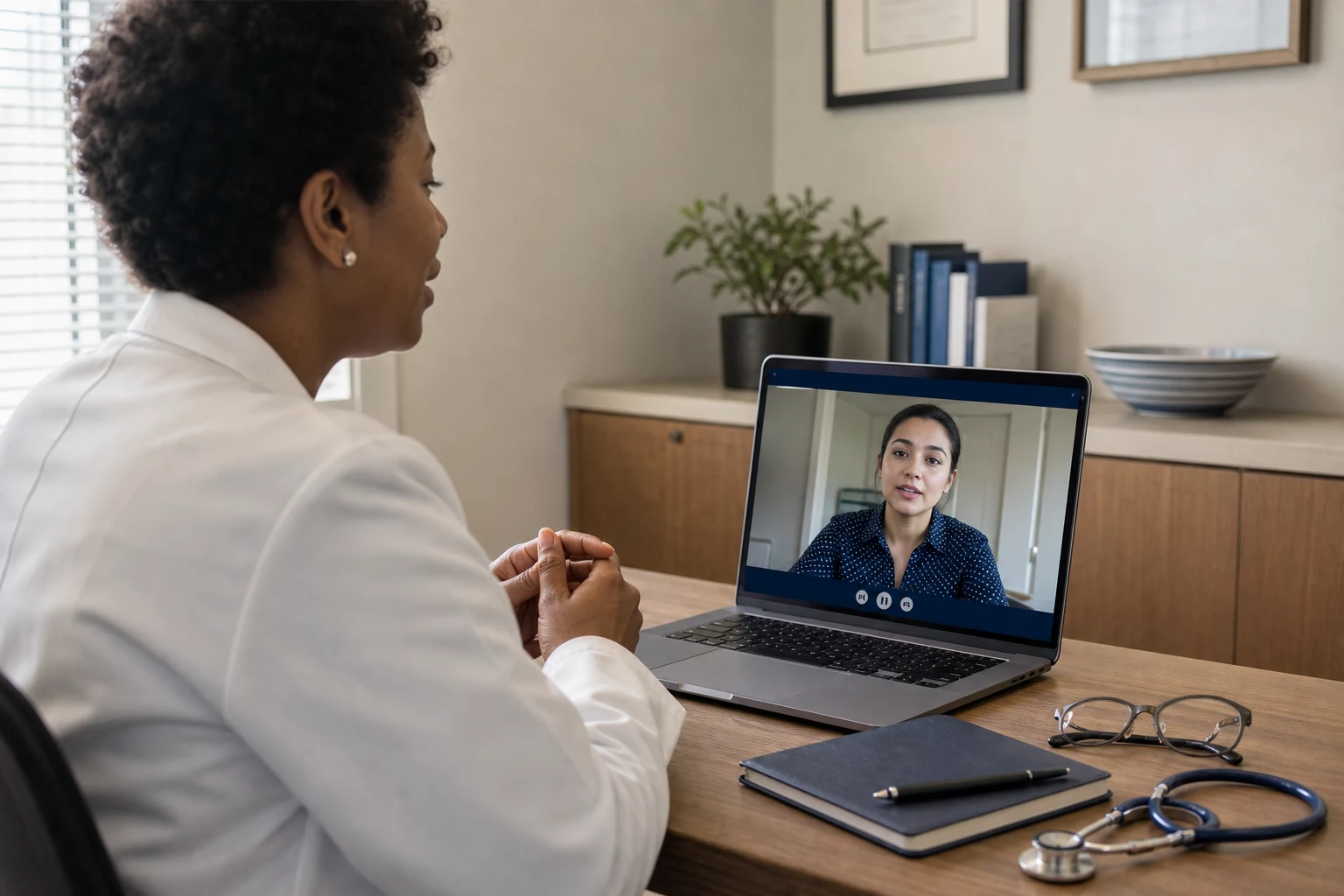 A telehealth consultation